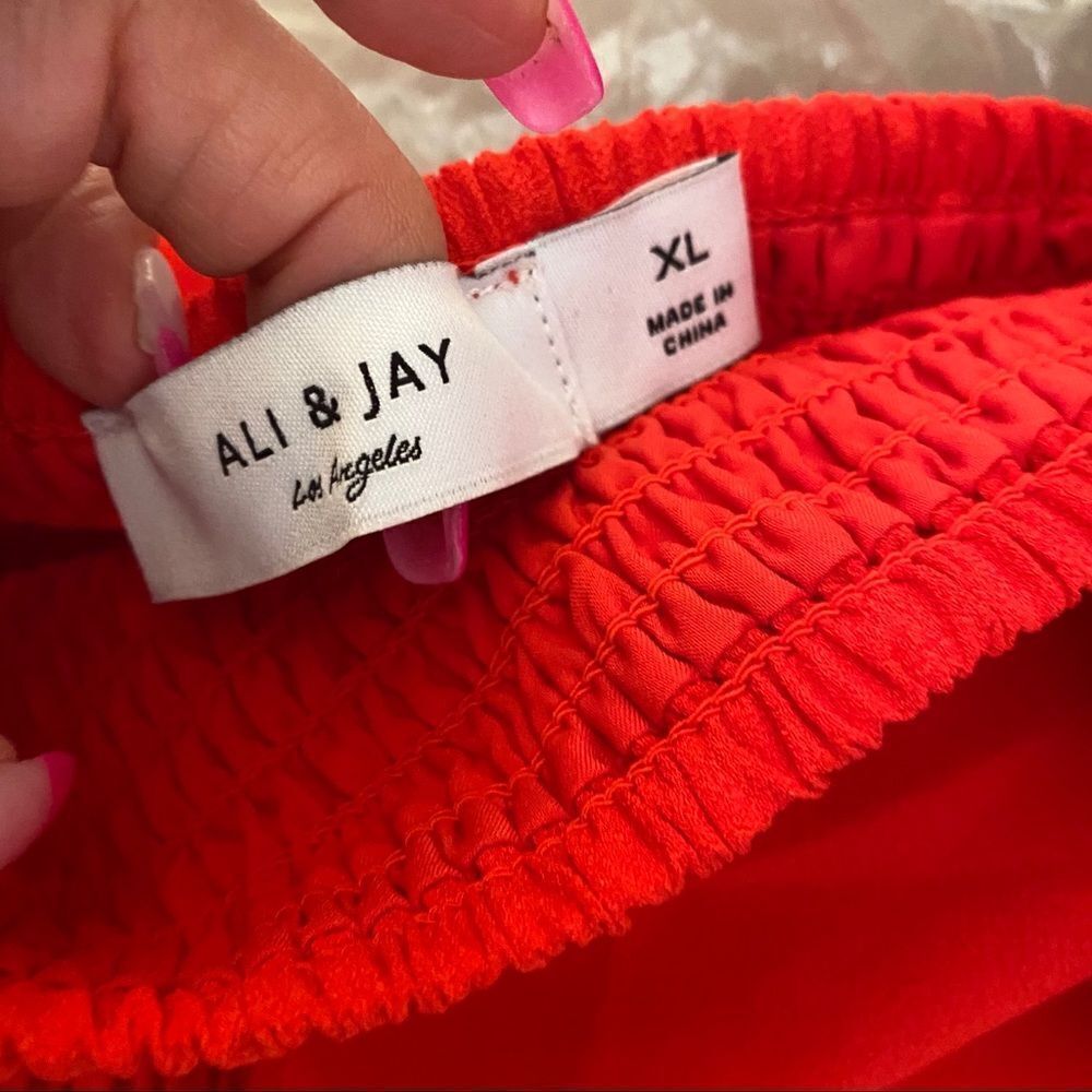 NWT! Ali & Jay red off the shoulder mini dress XL - Picture 9 of 16